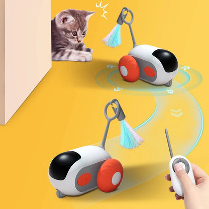 Smart Cat Toy 2 Modes Automatic Moving Remote Controlled Toy Car for Cats Dogs Interactive Playing Kitten Training Pet Supplies - ALPENZO