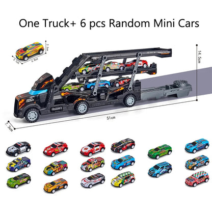 Large Kid Truck Deformation Transporter Car Toys Models Educational Model Folding Track Racing Vehicle Boys Girls Birthday Gift ALPENZO