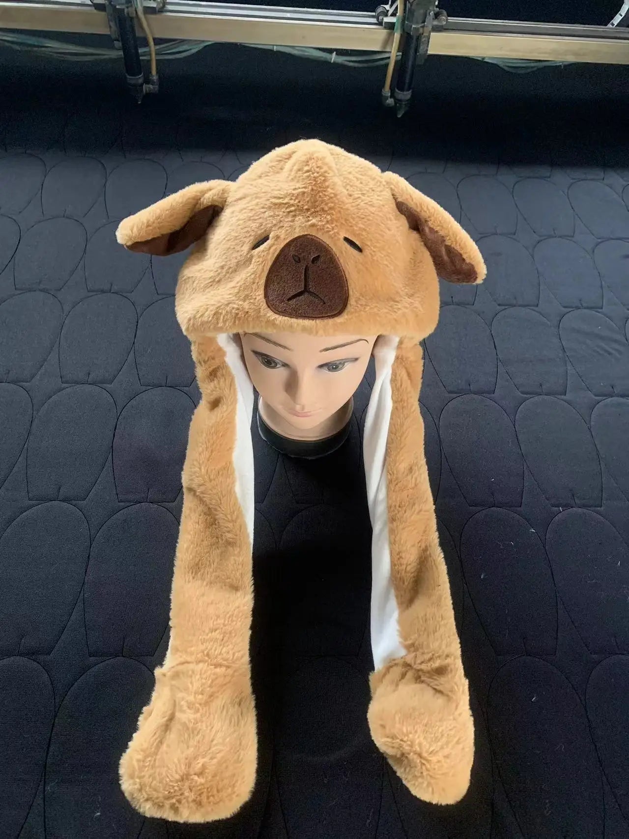 Cartoon Bunny Ear Move Hat Jumping up Toys Rabbit Girls Animal Plush Costume Cosplay Cap Kids Party for Adult Funny Anime Hat ALPENZO
