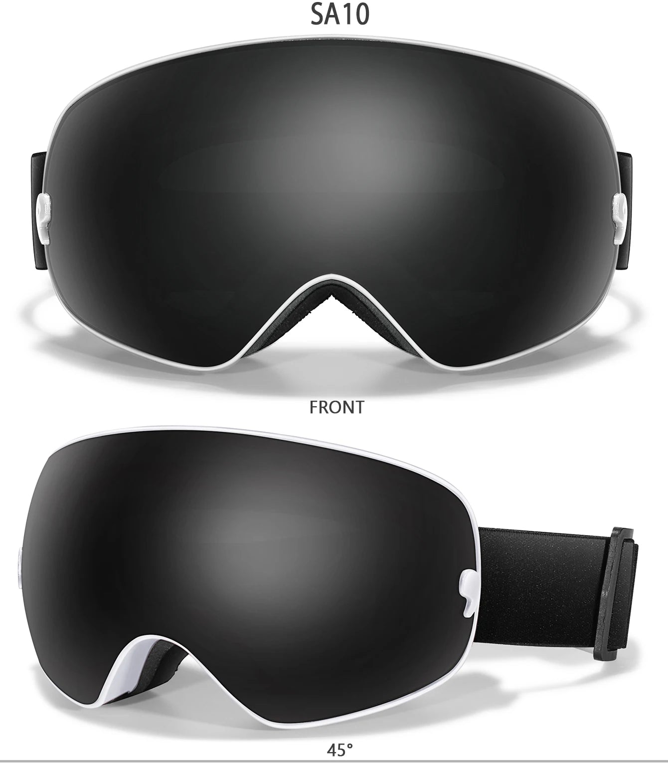 Ourdoor Sports Teen Men Women Ski Goggles-Anti-fog UV400 Eyewear, Christmas and New Year Gift, Free Black Lens and Optical Frame