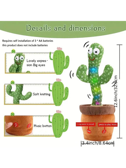 1pc-Dancing Talking Cactus Toys For Baby Boys And Girls, Singing Mimicking Recording Repeating What You Say Sunny Cactus Up Plus ALPENZO