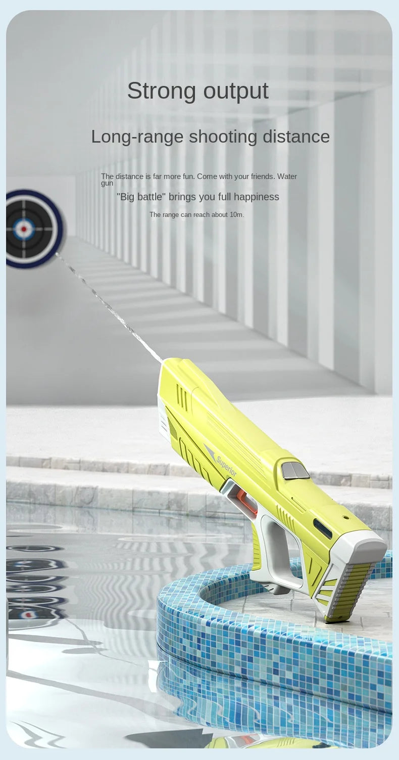 43cm Full Electric Automatic Water Storage Gun Toys Portable Children Summer Beach Outdoor Fight Fantasy Toys for Boys Kids Game ALPENZO