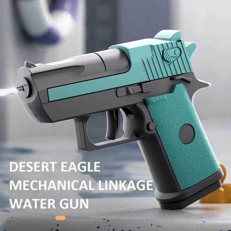 Hot Mini Desert Eagle Mechanical Continuous Firing Water Gun Shooting Game Summer Outdoor Beach Toy Gun for Children Boys Gifts ALPENZO