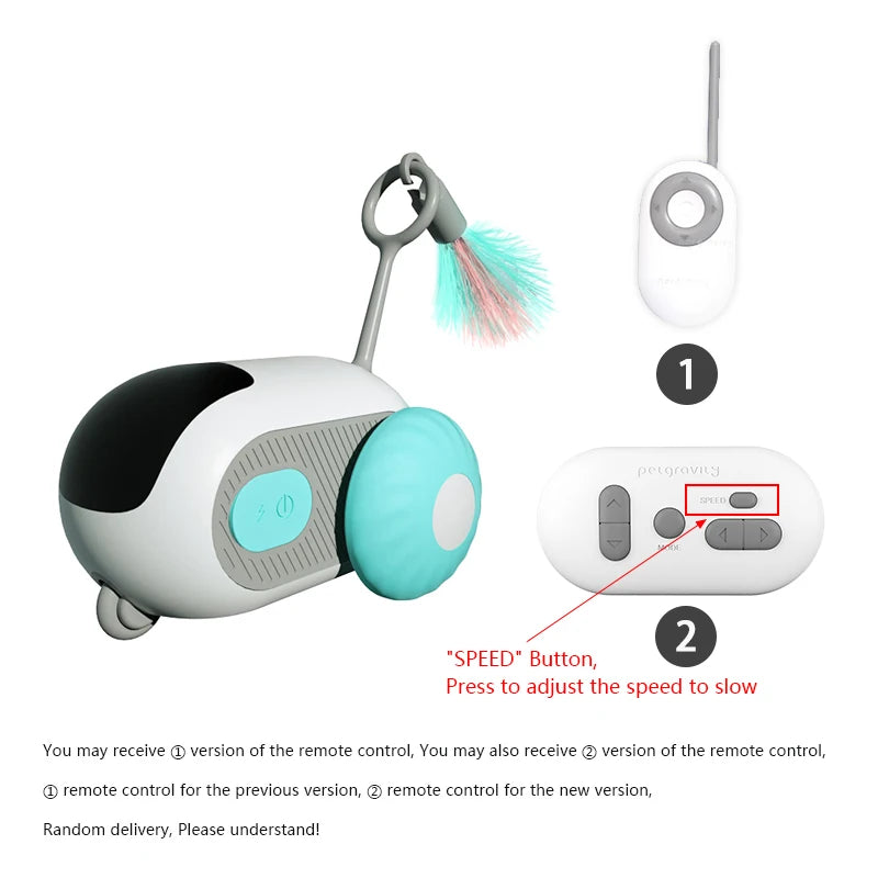 Intelligent Sports Car Remote Control Electric Cat Toys Entertainment Fun Pet Mice Interactive Feathers Cat Sticks Kitten Toy - ALPENZO