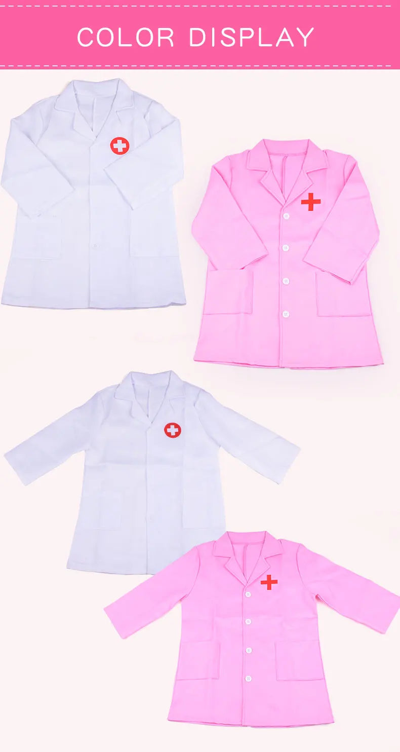 Doctor's clothes, long-sleeved nurse's children's performance clothes, family toys ALPENZO