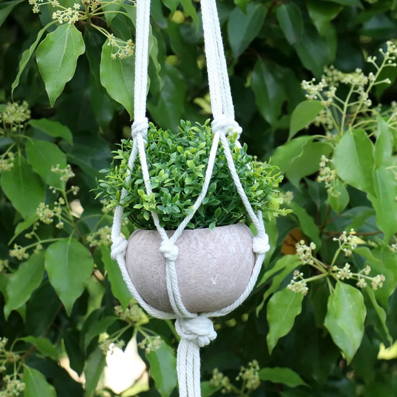 Hanging Plant Handmade Macrame Plant Hanger Flower Pot Planter Hanger Wall Decor Courtyard Garden Hanging Planter Hanging Basket - ALPENZO