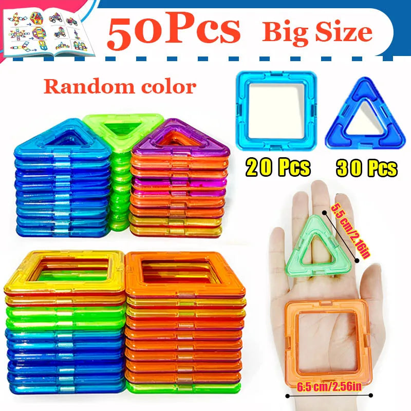 Magnetic Building Blocks Big Size and Mini Size DIY Magnets Toys for Kids Designer Construction Set Gifts for Children Toys ALPENZO
