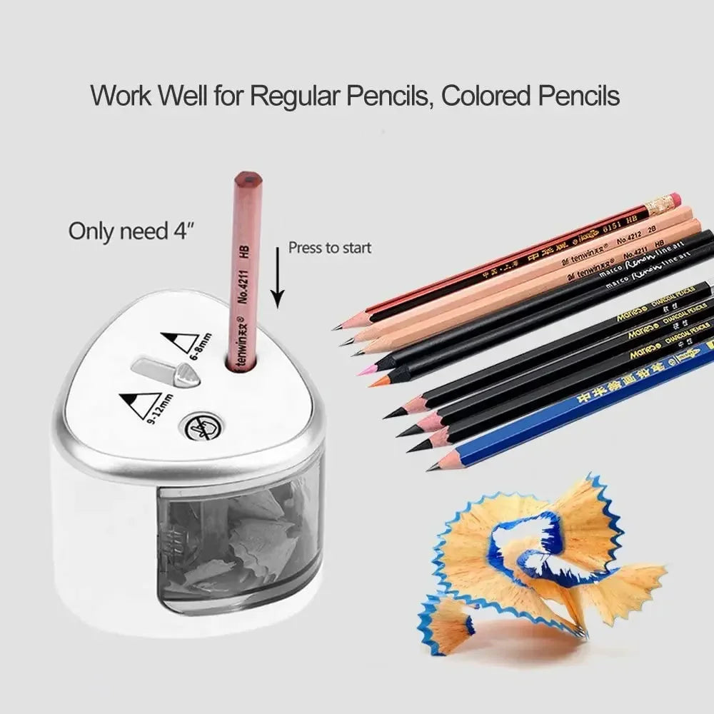 Tenwin New Two-hole Electric Automatic Pencil Sharpener Switch Pencil Sharpener Home Office School Supplies Stationery Art ALPENZO