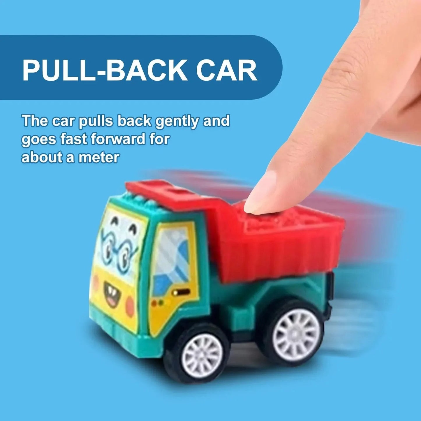 1 Bag 6 PCS Mini Inertial Pull Back Engineering Car Plastic Friction Vehicle Truck Model Toy For Children Boy Girl Birthday Gift ALPENZO