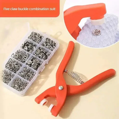 Snap Button Kit With Hand Pressure Pliers 50pcs Snaps , Metal Snaps For Sewing, Sewing Snaps For DIY Crafts Clothes Hats - ALPENZO