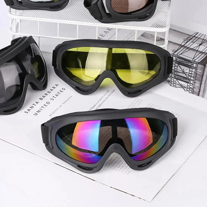 DIZETION 1Pc Winter Windproof Skiing Glasses Goggles Outdoor Sports Eyewear Glasses Ski Dustproof Cycling Lens Frame Sunglasses