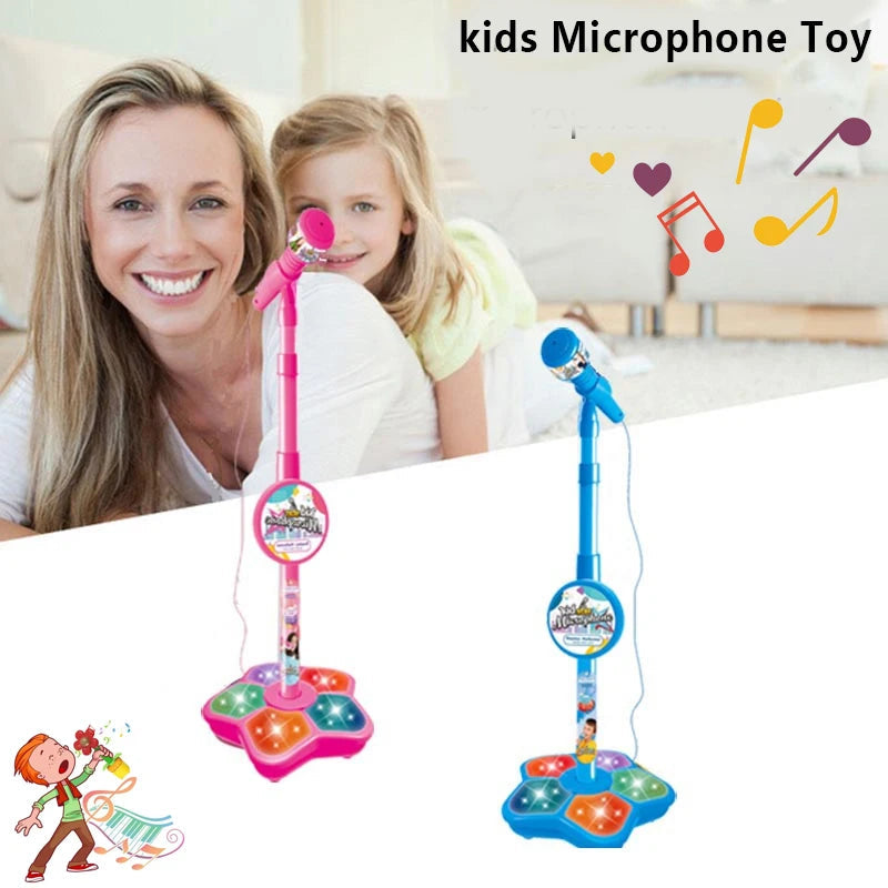 Kids Microphone with Stand Karaoke Song Music Instrument Toys Brain-Training Educational Toy Birthday Gift for Girl Boy ALPENZO