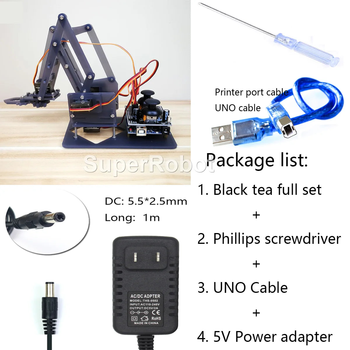 SG90 MG90S 4 Dof Unassembly Acrylic Mechanical Robot Manipulator Claw Kit For Arduino Robot Arm STEAM Kit Programming Robot Arm ALPENZO