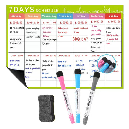 1 Set Magnetic Refrigerator Dry Erase Calendar 12" X 16" Monthly Planner Whiteboard Message Organizer For Kitchen Fridge With Fr ALPENZO