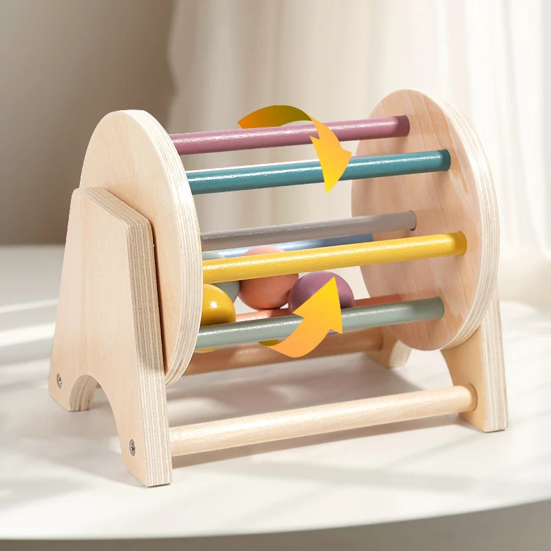 Montessori Infant Wooden Toys Coin Ball Busy Drum Baby Teaching Aid Gifts Color Shape Cognition Match Educational Sensory Toy ALPENZO