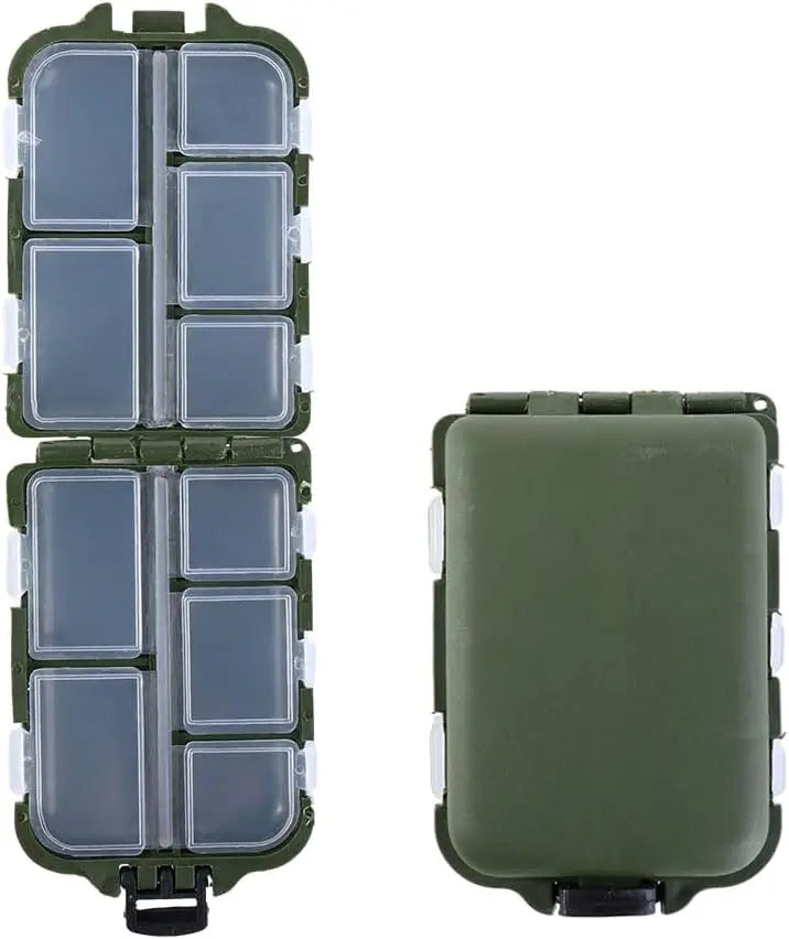 Fishing Tackle Box Portable Case Hooks Lure Baits Storage Box Containers For Storing Swivels Jigs Hooks Sinker,10 Compartments