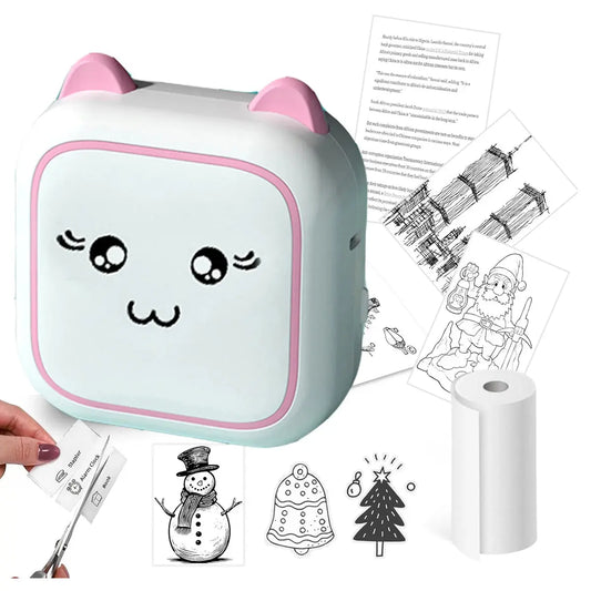 Portable Mini Printer， Wireless Photo Printer ，Ink-Free Thermal Printing For Notes Photos Memos For Android IOS - ALPENZO