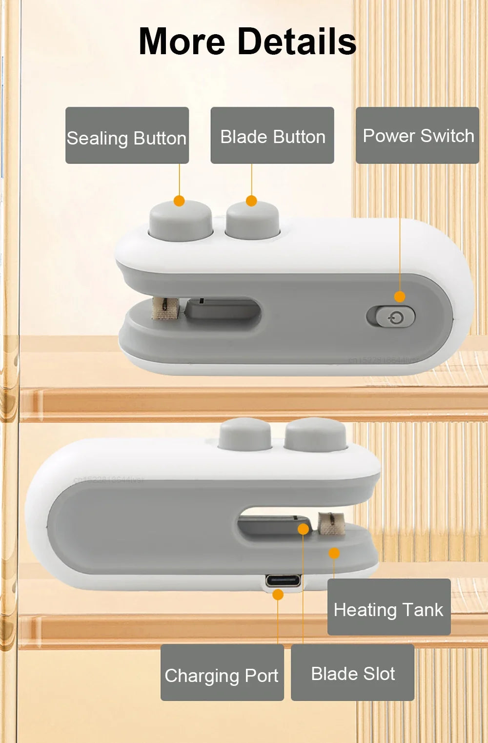 Heat Sealer For Snacks Portable Sealer Mini Heat Bag Sealing Machine Food Packaging Heat Sealer Household Moisture-Proof Tool - ALPENZO