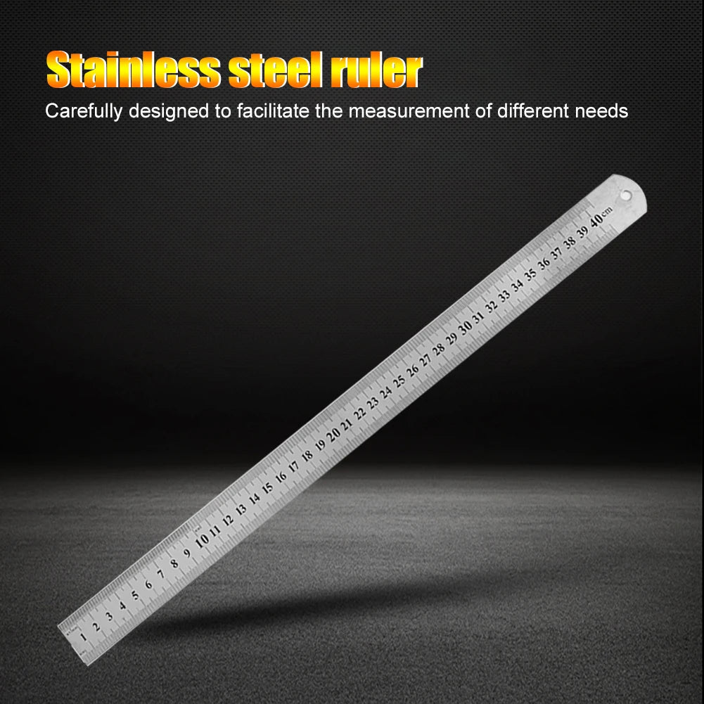 Stainless Steel Metal Straight Ruler Precision Double Sided Precision Measuring Tool Scale Metric Ruler Accessories 15-40cm ALPENZO