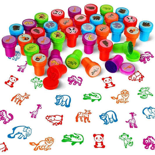 10pcs Assorted Stamps for Kids Self-ink Stamps Children Toy Stamps Smiley Face Seal Scrapbooking DIY Painting Photo Album Decor ALPENZO
