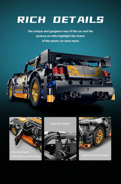 ToylinX 1/18 Sports Car Series Collectible Car 520pcs Building Technology Model Boy Kids Educational Racing Toy for Festive gift ALPENZO