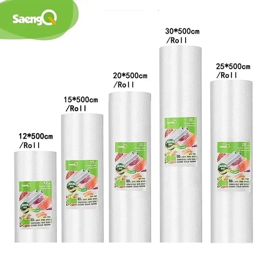 saengQ vacuum bags for food Vacuum Sealer Food Fresh Long Keeping 12+15+20+25+30cm*500cm Rolls/Lot bags for vacuum packer - ALPENZO