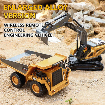 RC Excavator Dumper Car 2.4G Remote Control Engineering Vehicle Crawler Truck Bulldozer Toys for Boys Kids Christmas Gifts ALPENZO