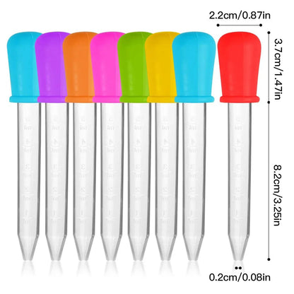 5PCS 5ml Small Silicone Plastic Pipette Dropper Feeding Medicine Liquid Eye Ear Pipette Dropper Lab Experiment Toys Gift ALPENZO