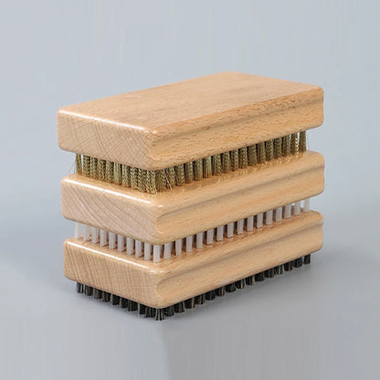 NEW 1PC Wooden Handle Brass/ Nylon/ Horsehair Ski Waxing Brush Snowboard Maintenance Tool