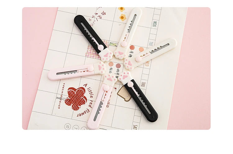 Mr.Paper Mini Portable Cat Claw Utility Knife Cute Creative Exquisite Hand Account Decoration Paper Cutting Tools Art Supplies ALPENZO