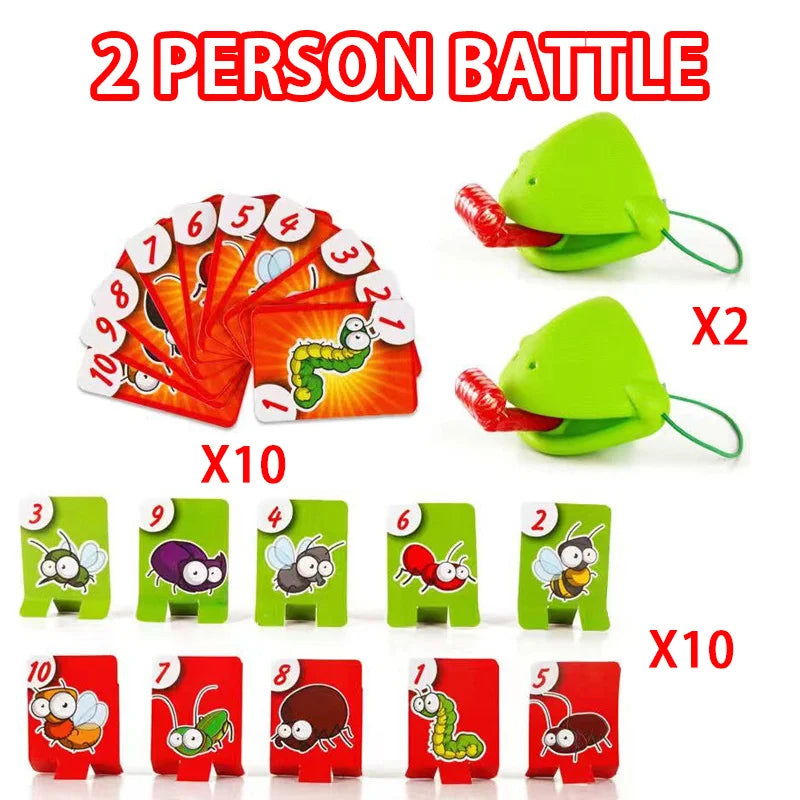 Frog Lizard Mask Wagging Tongue Lick Cards Board Games for Children Family Party Toys Antistress Funny Desktop Puzzle Game Toys ALPENZO