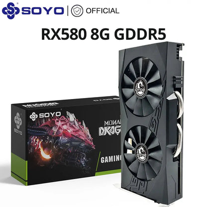 SOYO оригинальная RX580 8G GDDR5 Память 256Bit HDMI-совместимый DP PCIE3.0x16 для игрового компьютера - ALPENZO