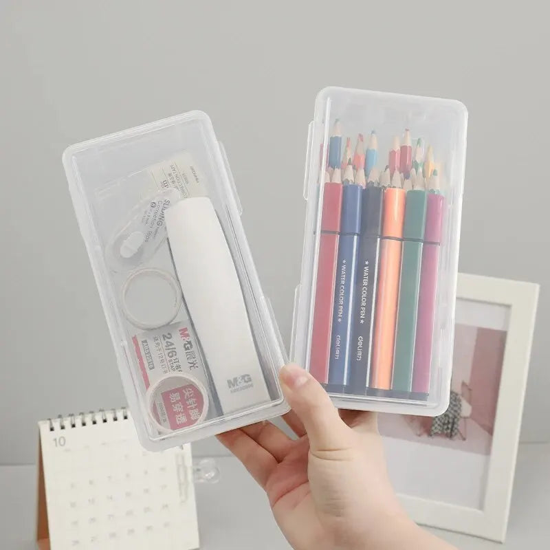 Large Capacity Transparent Stationery Case Pencil Storage Colour Pencil Storage Children's Crayon Painting Sketching Pencil Bag ALPENZO