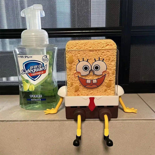 Spongebob Squarepants Dish Washing Brush Sponge Kitchen Supplies Drain Rack Cleaning Dishes Brushes Reusable Scrub Scouring Pad ALPENZO
