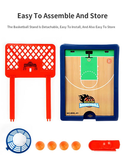 Mini basketball machine desktop portable travel or office game set, suitable for indoor or outdoor use. Fun toys Christmas gifts ALPENZO