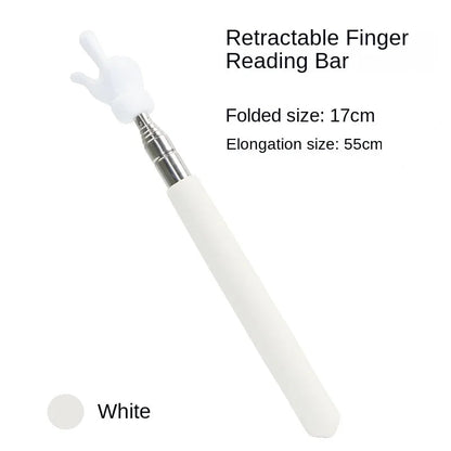 Retractable Teacher Pointer Finger Design StainlessSteel Telescopic School Teaching Pointer Stick Teacher Supplies for Classroom ALPENZO