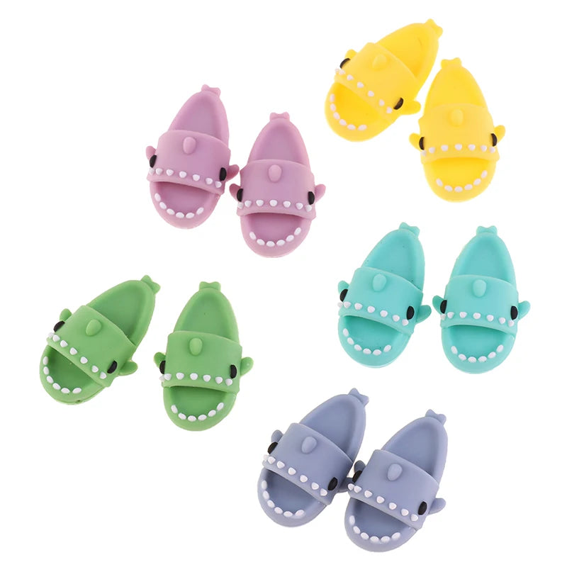 1 Pair For SD Doll For OB11 Doll Slippers Girl Gifts Doll Shoes Dolls Accessories Play House Shark Slippers ALPENZO