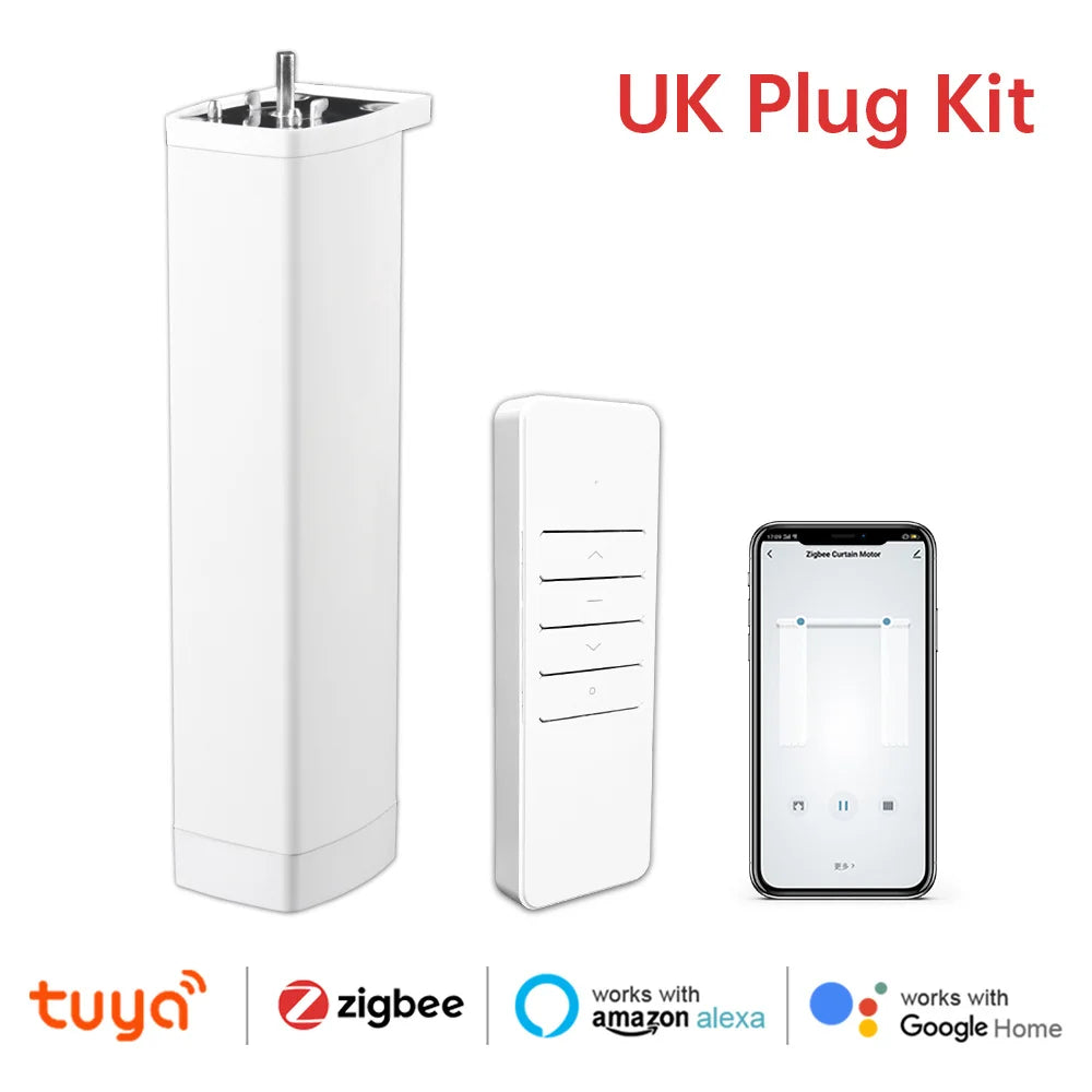 Smart Tuya Wifi/Zigbee Electric Curtain Shutter Motor with RF Remote 22.5CM Size APP Control Alexa Google Assistant SmartThings - ALPENZO