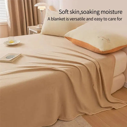 Extra Soft Flannel Blanket Thickened Nap Air Conditioning Blanket - ALPENZO