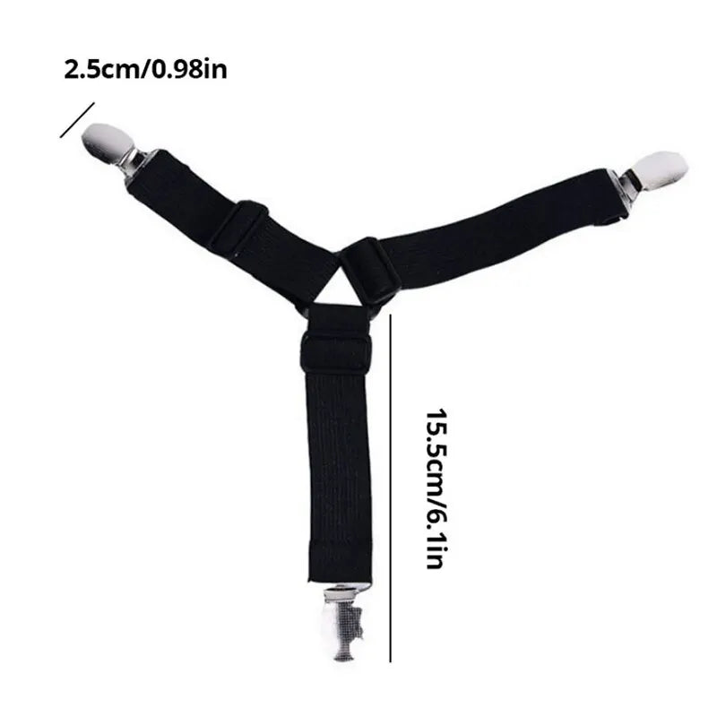 4Pcs/lot Bed Sheet Fasteners Holder Gadgets for Bed Sheet Organizer Mattress Cover Clip For Home Elastic Straps Adjustable Clips - ALPENZO