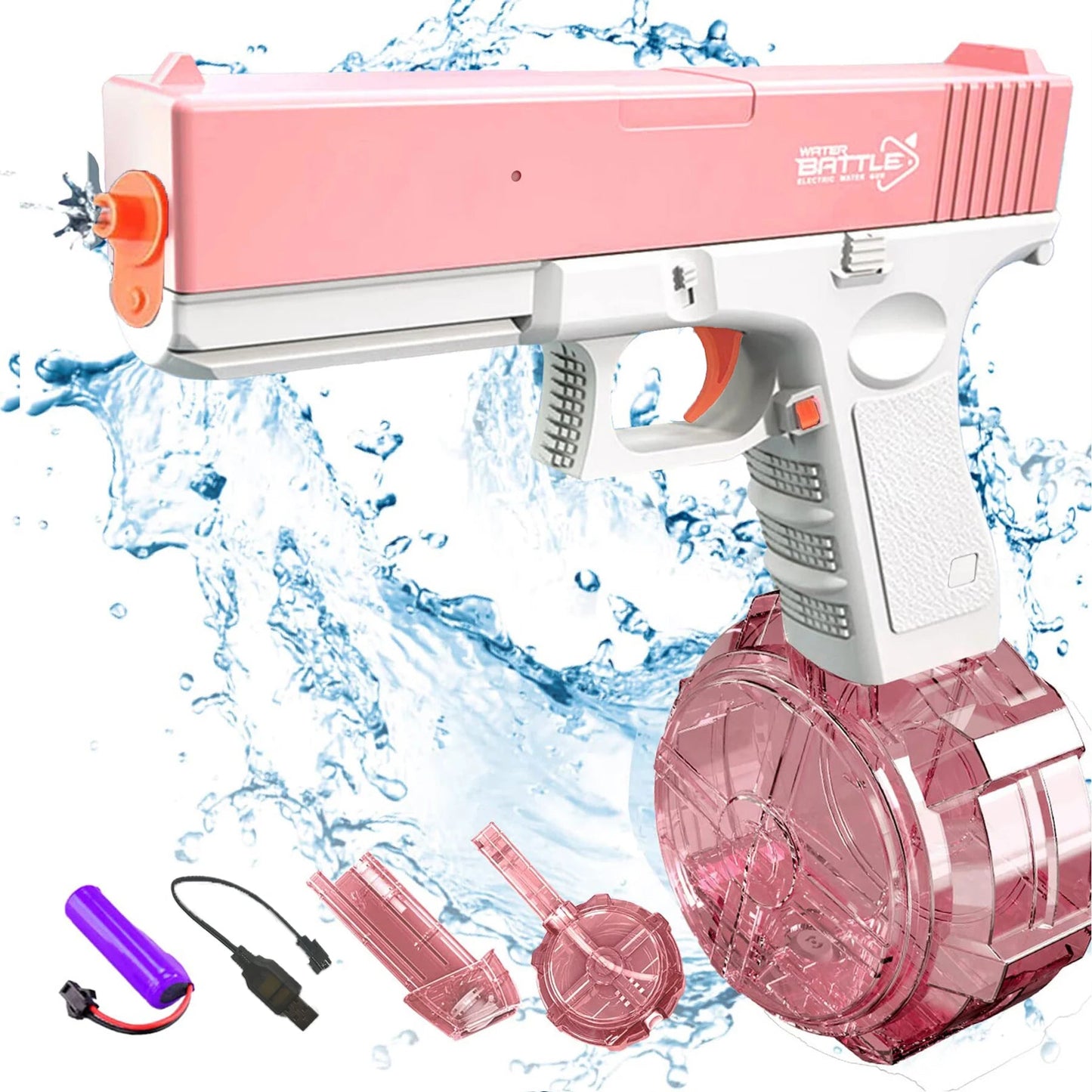 Unilabo M416 Electric Water Gun - Battery Powered With External Water Bottle Attachment - Perfect For Kids & Adults Outdoor Fun ALPENZO