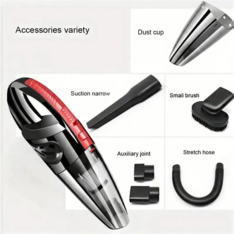 Portable Car Wireless Vacuum Cleaner Powerful Suction Rechargeable Handheld Vacuum Cleaner Quick Charge for Car Home Pet Hair - ALPENZO