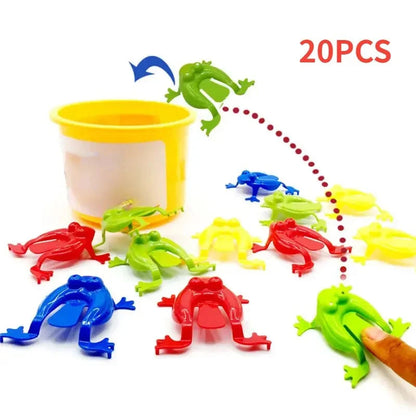 20pcs Solid Color Jumping Frog Plastic Bouncing Frog Jumping Frog Children Educational Toy,Gift for Kids Party Favors, Birthday ALPENZO