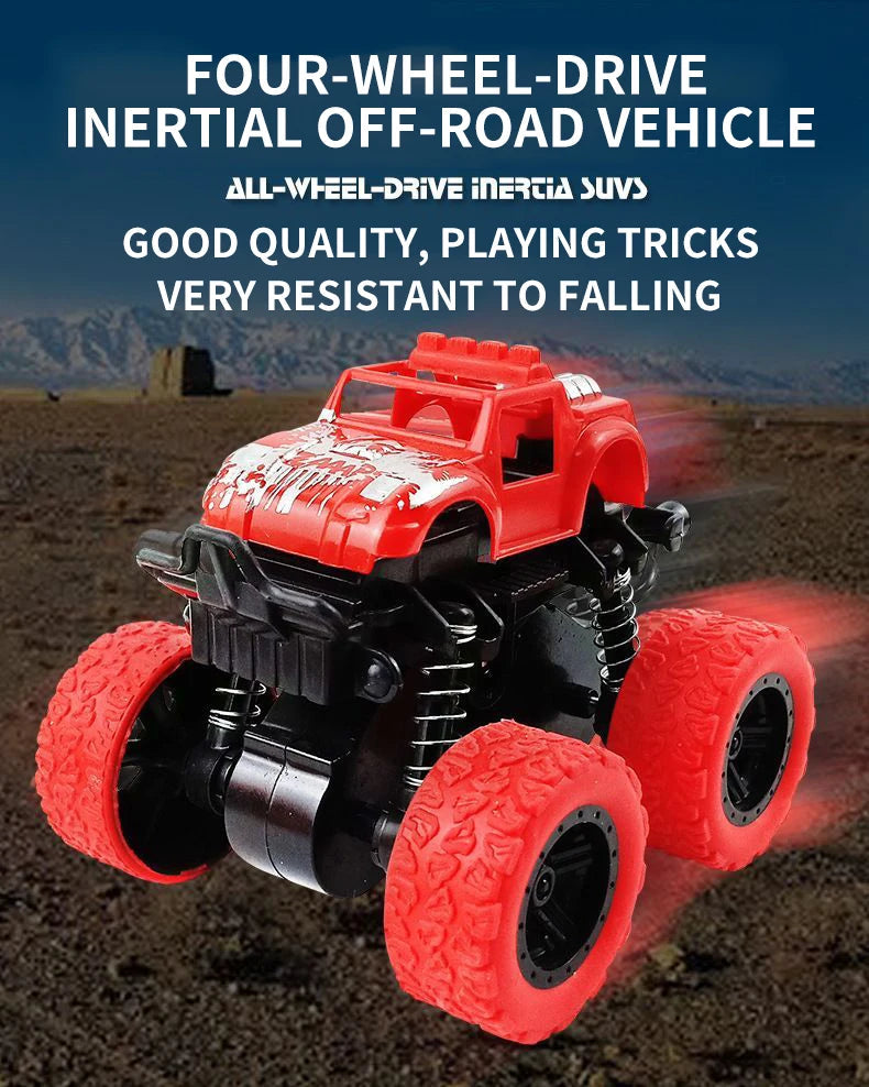 Inertial Off-Road Vehicle Toy Super Fall Resistant Climbing Car Model Car Children's Four-Wheel Drive Toy 360 Degree Rotation ALPENZO