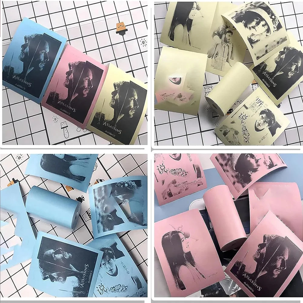 Thermal Paper MINI Printing Self-adhesive Label Sticker For Mini Printers Pose Machine Kid Camera Stickers 57mm Width Rolls ALPENZO