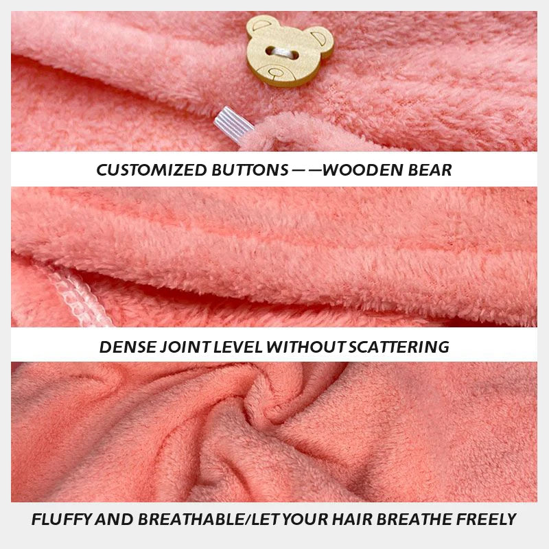 Microfiber Hair Towel Wrap for Women, Shower Spa Head Wrap Hair Drying Hat Turban Microfiber Terry Dry Absorbent Quick Dry Hair - ALPENZO