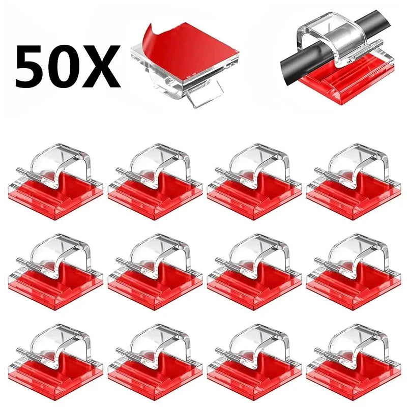 Self-adhesive Cable Holder Fixer Clips Organizer Clamp Management Adhesive For Home Office Car Clamp Wire Manager Wall Stickers - ALPENZO