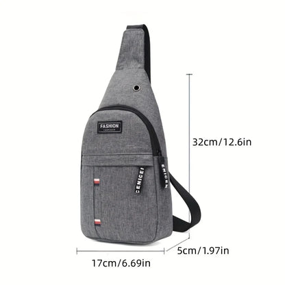 Men's Small Canvas Crossbody Chest Bag, Multifunctional Sling Bag For Outdoor Sports Travel Hiking Camping