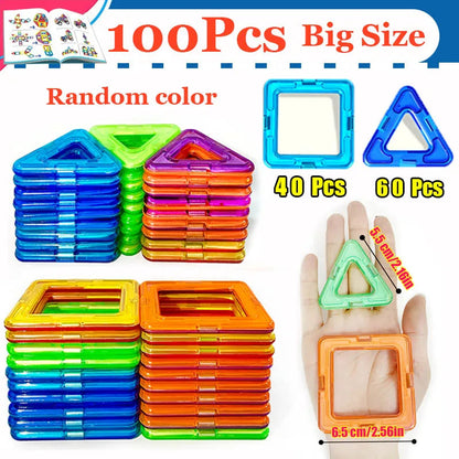 Magnetic Building Blocks Big Size and Mini Size DIY Magnets Toys for Kids Designer Construction Set Gifts for Children Toys ALPENZO