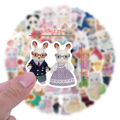 60/120PCS Forest Family Easter Bunny Reindeer Panda Animal Stickers Gift Children's DIY toy stickers Pack Waterproof ALPENZO